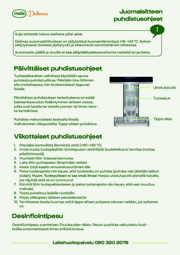 Delimax viikkopesuohjeet